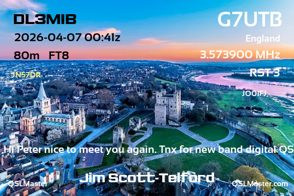 QSL Master Card for G7UTB QSO with DL3MIB