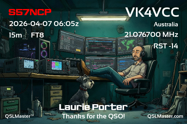 QSL Master Card for VK4VCC QSO with S57NCP