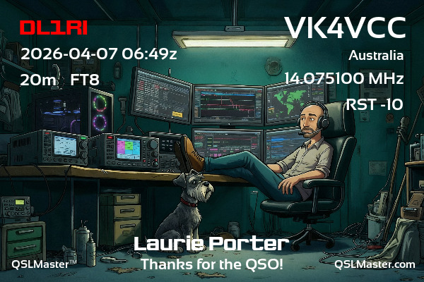 QSL Master Card for VK4VCC QSO with DL1RI