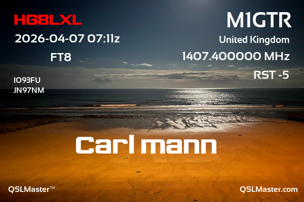 QSL Master Card for M1GTR QSO with HG8LXL