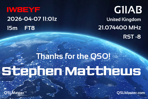 QSL Master Card for G1IAB QSO with IW8EYF