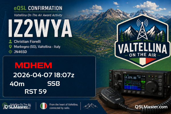 QSL Master Card for IZ2WYA QSO with M0HEM