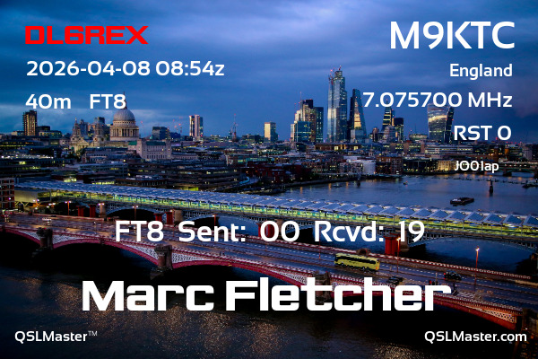 QSL Master Card for M9KTC QSO with DL6REX
