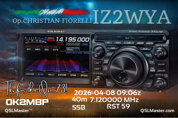 QSL Master Card for IZ2WYA QSO with OK2MBP