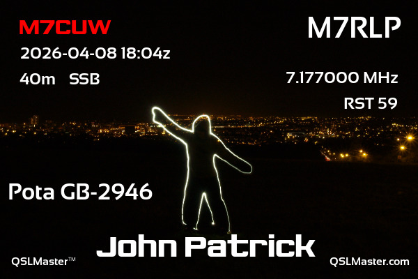 QSL Master Card for M7RLP QSO with M7CUW