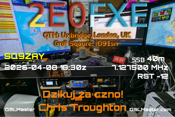 QSL Master Card for 2E0FXE QSO with SQ9ZAY