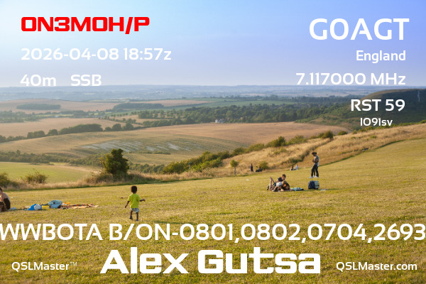 QSL Master Card for G0AGT QSO with ON3MOH/P