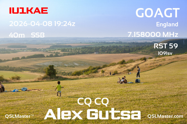 QSL Master Card for G0AGT QSO with IU1KAE