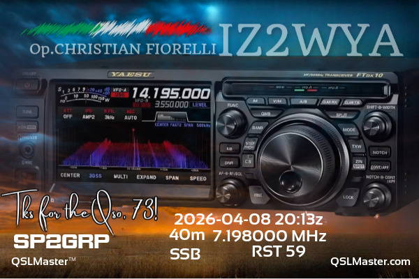 QSL Master Card for IZ2WYA QSO with SP2GRP