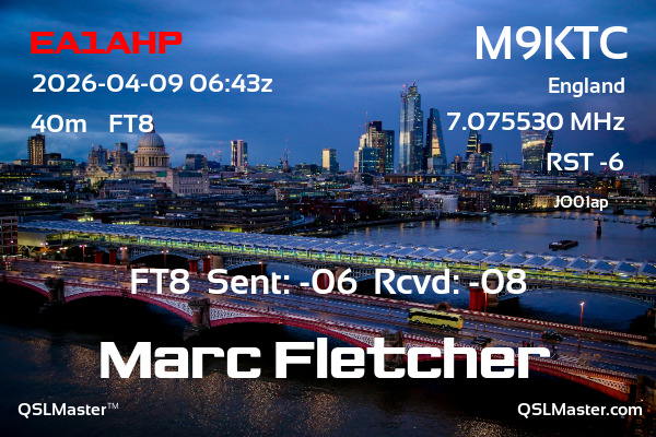 QSL Master Card for M9KTC QSO with EA1AHP