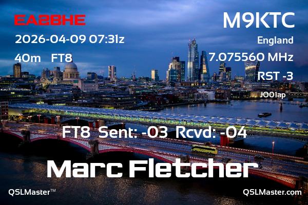 QSL Master Card for M9KTC QSO with EA2BHE