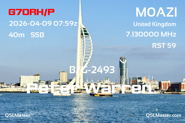 QSL Master Card for M0AZI QSO with G7ORH/P