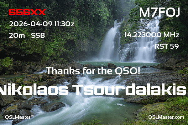 QSL Master Card for M7FOJ QSO with S56XX