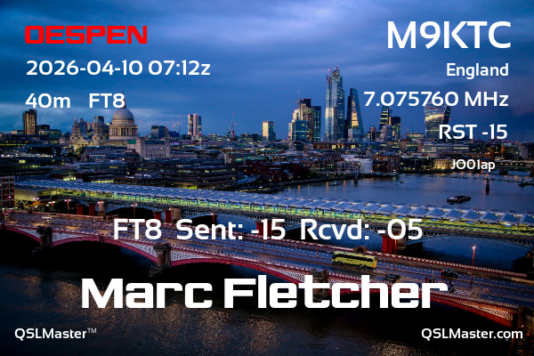 QSL Master Card for M9KTC QSO with OE5PEN