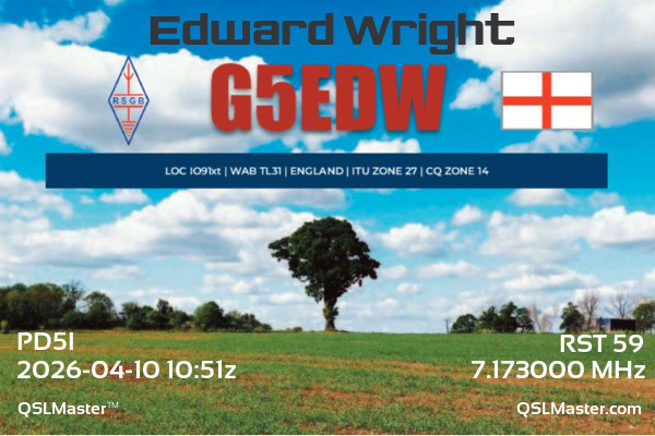 QSL Master Card for G5EDW QSO with PD5I