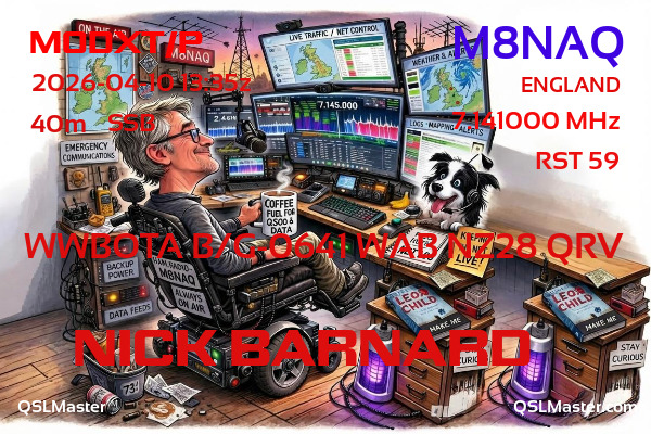 QSL Master Card for M8NAQ QSO with M0DXT/P