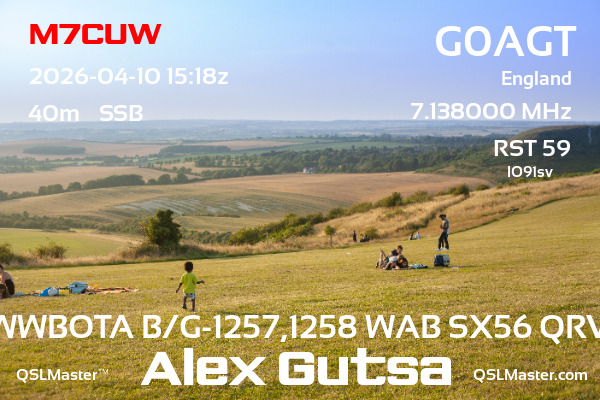 QSL Master Card for G0AGT QSO with M7CUW
