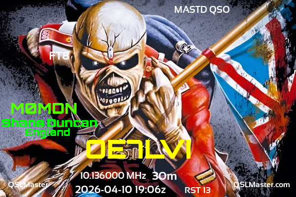 QSL Master Card for M0MDN QSO with OE7LVI