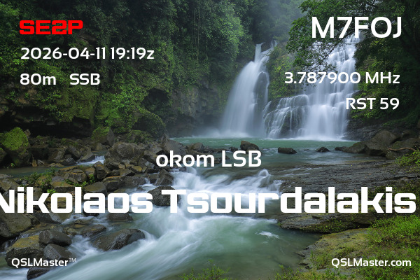 QSL Master Card for M7FOJ QSO with SE2P