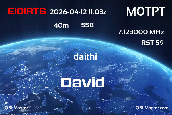 QSL Master Card for M0TPT QSO with EI0IRTS