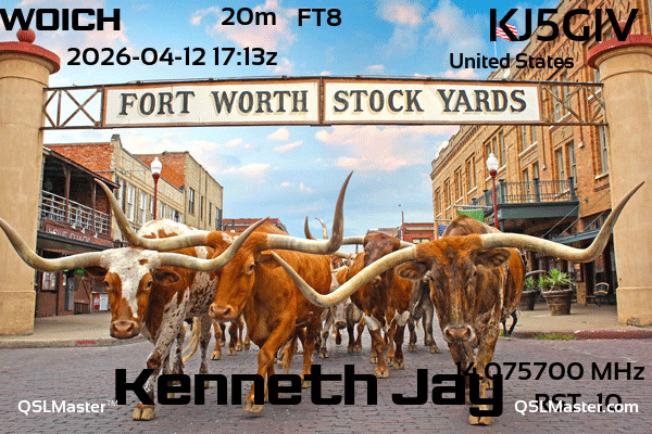 QSL Master Card for KJ5GIV QSO with W0ICH