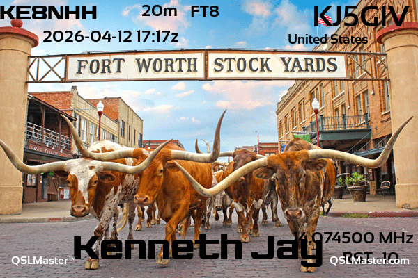 QSL Master Card for KJ5GIV QSO with KE8NHH