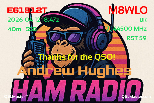 QSL Master Card for M8WLO QSO with EG1912T