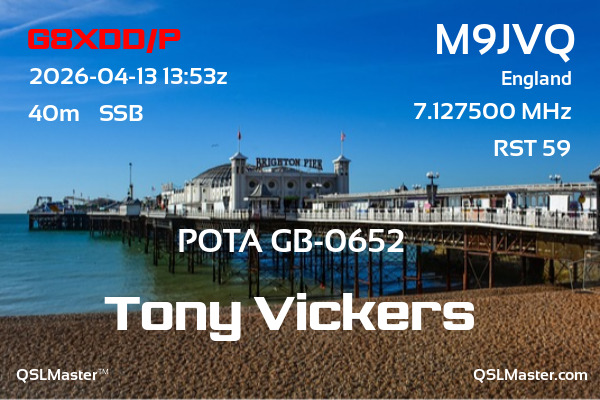 QSL Master Card for M9JVQ QSO with G8XDD/P
