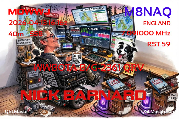 QSL Master Card for M8NAQ QSO with M0WWJ