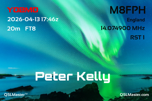 QSL Master Card for M8FPH QSO with YO2MD