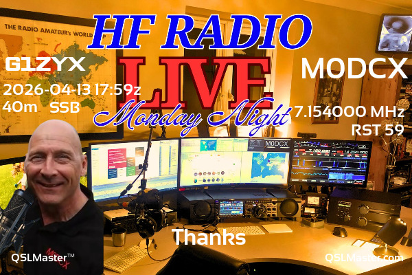 QSL Master Card for M0DCX QSO with G1ZYX