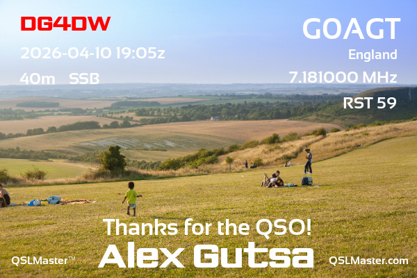 QSL Master Card for G0AGT QSO with DG4DW