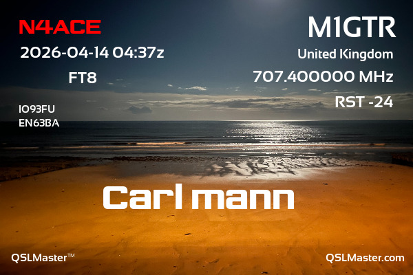 QSL Master Card for M1GTR QSO with N4ACE