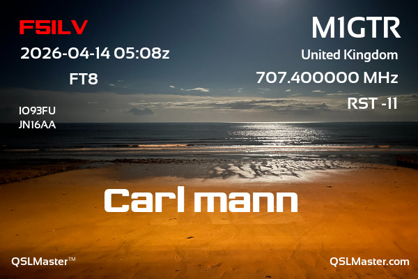 QSL Master Card for M1GTR QSO with F5ILV