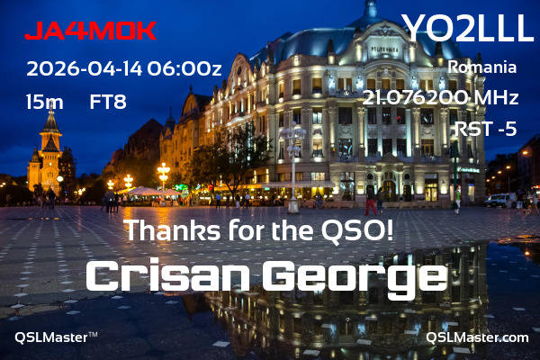QSL Master Card for YO2LLL QSO with JA4MOK