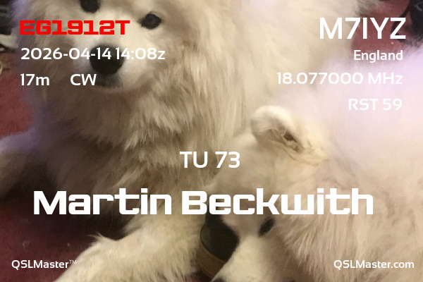 QSL Master Card for M7IYZ QSO with EG1912T