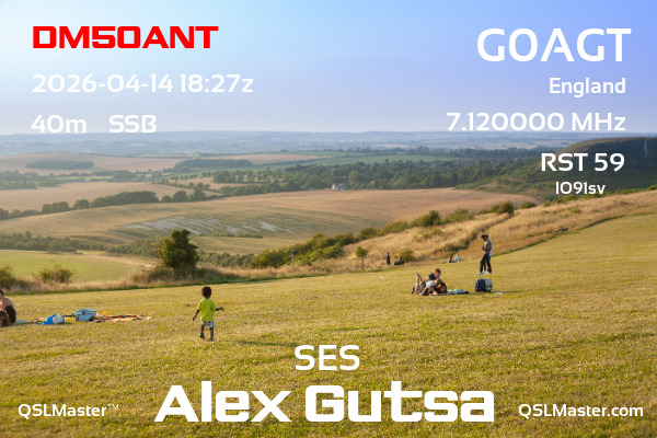 QSL Master Card for G0AGT QSO with DM50ANT