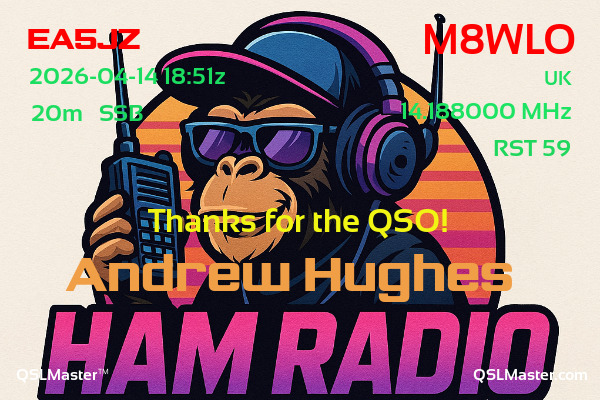 QSL Master Card for M8WLO QSO with EA5JZ