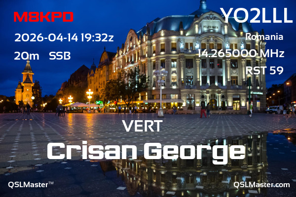 QSL Master Card for YO2LLL QSO with M8KPD
