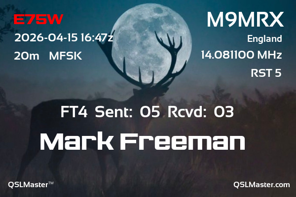 QSL Master Card for M9MRX QSO with E75W