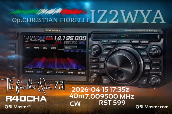 QSL Master Card for IZ2WYA QSO with R40CHA