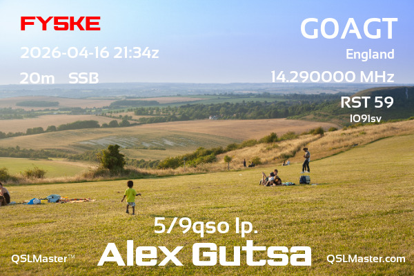 QSL Master Card for G0AGT QSO with FY5KE