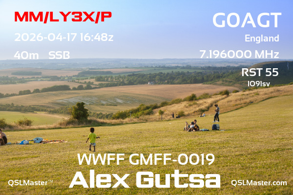 QSL Master Card for G0AGT QSO with MM/LY3X/P