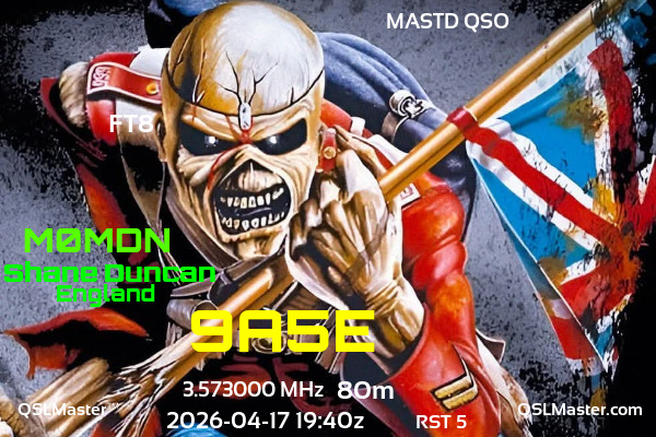 QSL Master Card for M0MDN QSO with 9A5E