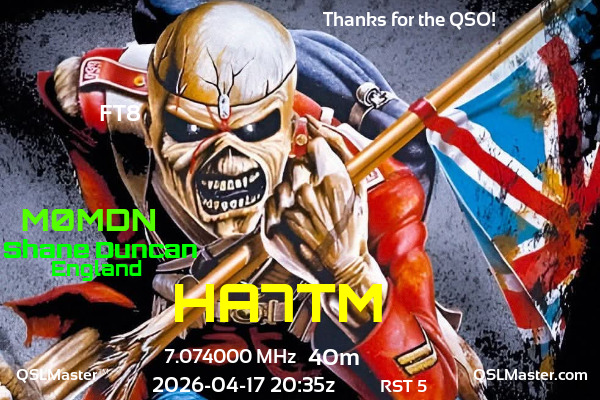 QSL Master Card for M0MDN QSO with HA7TM