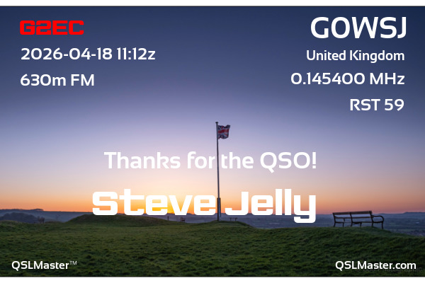 QSL Master Card for G0WSJ QSO with G2EC