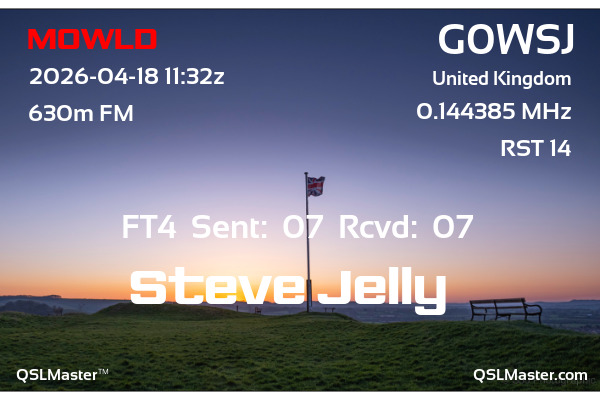 QSL Master Card for G0WSJ QSO with M0WLD