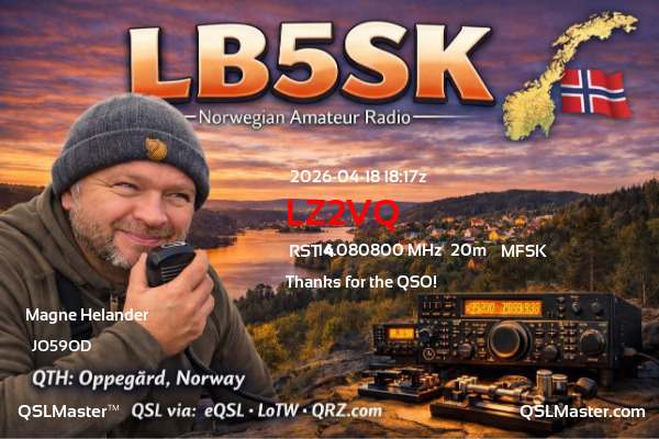 QSL Master Card for LB5SK QSO with LZ2VQ