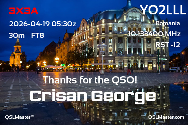 QSL Master Card for YO2LLL QSO with 3X3A