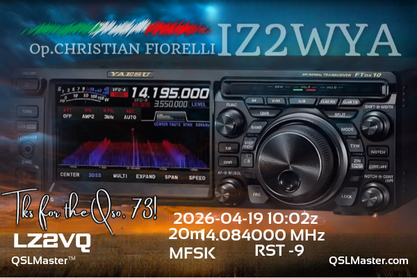 QSL Master Card for IZ2WYA QSO with LZ2VQ
